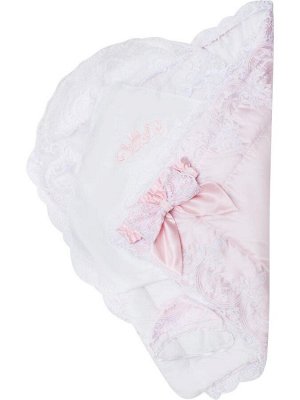 Зимний конверт-одеяло на выписку &quot;Роскошный&quot; (розовый с белым кружевом)
