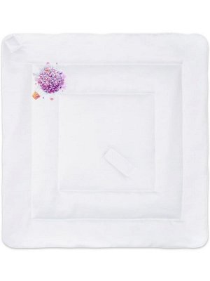 Зимний конверт-одеяло на выписку "Цветочный полет" (белое, принт без кружева)
