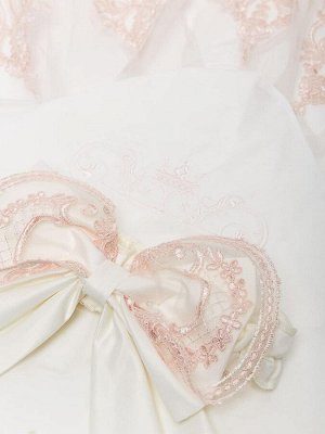Зимний конверт-одеяло на выписку "Роскошный" (молочный с розовым кружевом)