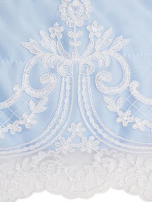 Зимний конверт-одеяло на выписку "Роскошный" (голубой с белым кружевом)