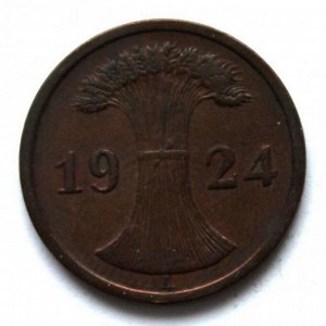 ГЕРМАНИЯ ВЕЙМАР 2 рентенпфеннига 1924 (A)