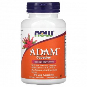 Now Foods, ADAM, превосходные мультивитамины для мужчин, 90 вегетарианских капсул