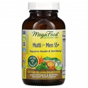 MegaFood, Multi for Men 55+, комплекс витаминов и микроэлементов для мужчин старше 55 лет, 120 таблеток