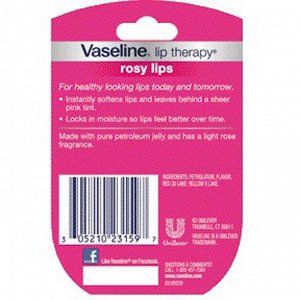 Vaseline, Бальзам для губ Lip Therapy, «Розовые губы», 7 г