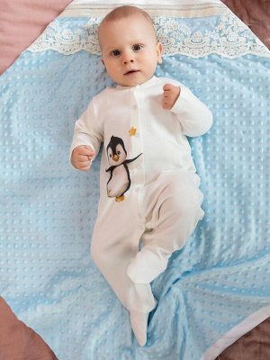 Luxury Baby Комбинезон, авторский принт &quot;Пингвиненок и звездочки&quot;