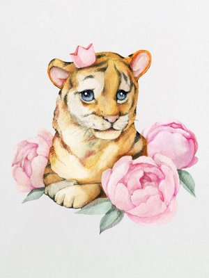 Боди авторский принт "Тигрица в цветах"