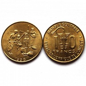 ЗАПАДНЫЕ АФРИКАНСКИЕ ГОСУДАРСТВА 10 франков 1996 UNC!!! FAO