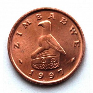 ЗИМБАБВЕ 1 цент 1997 UNC!! ВЕЛИКАЯ ПТИЦА ЗИМБАБВЕ