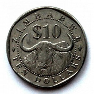 ЗИМБАБВЕ 10 долларов 2003 UNC!! БУЙВОЛ