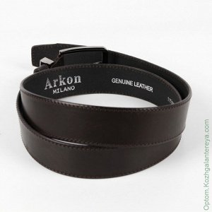 Мужской джинсовый кожаный ремень Arkon Milano 4003-20 темно-коричневый
