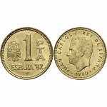 Испания 1 Песета 1980 (1982) год UNC KM# 816 12-й чемпионат мира по футболу 1982 Испания (КОЮ) (#ФР-00121854)