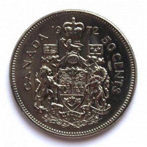 КАНАДА 50 центов 1972 (KM# 75.1) UNC
