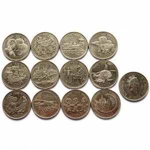 КАНАДА набор 12 х 25 центов 1999 «МИЛЛЕНИУМ» 12 МЕСЯЦЕВ
