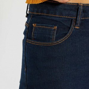 Узкие джинсы с высокой посадкой - джинсовый синий