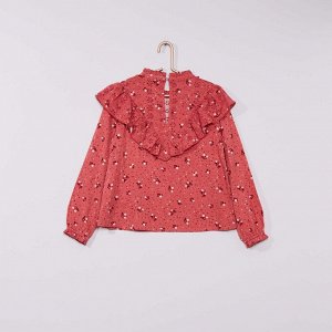 Легкая блузка с вышивкой - розовый