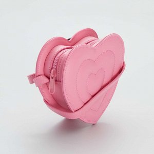 Сумочка в форме сердца на ремешке - розовый