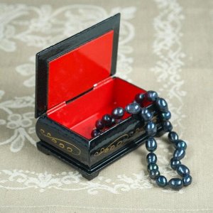 Шкатулка "Сиреневые пионы", 6х9 см, лаковая миниатюра