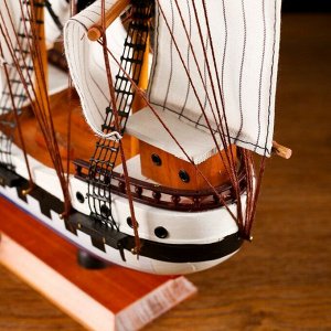 СИМА-ЛЕНД Корабль сувенирный средний «Калхас», борта триколор, паруса белые, микс, 50х45х9 см