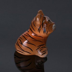 Сувенир "Тигр" сидячий малый 5х4 см, селенит