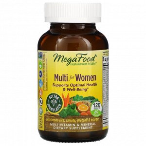 MegaFood, Multi for Women, комплекс витаминов и микроэлементов для женщин, 120 таблеток