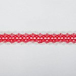Тесьма красно-белая с люрексом 3 см, в рулоне 10 метров