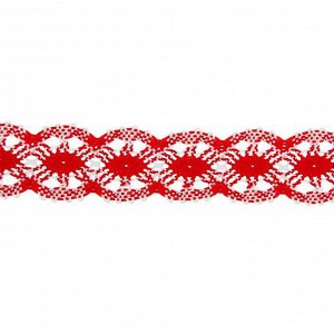 Тесьма плетёная, в рулоне 20 м., красно-белая
