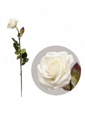Роза 71см цветок искусственный, цв.белый
