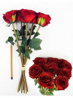 Роза букет из 8 шт 38см цвет красный HS-37-14