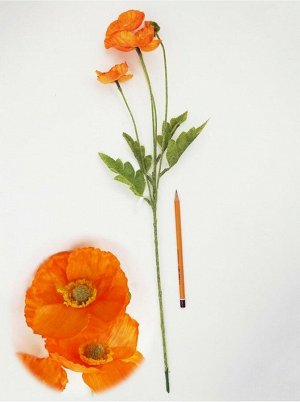 Мак 4 цветка 56 см цвет оранжевый HS-33-4