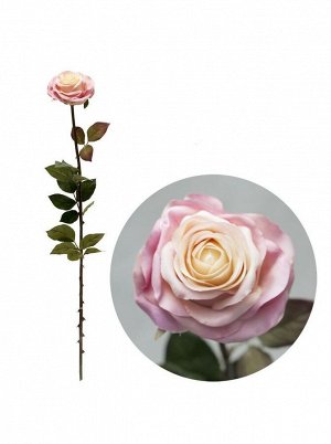 Роза 71см цветок искусственный, цв.розовый