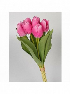 Тюльпаны в букете 36 см 7 шт ярко - розовый