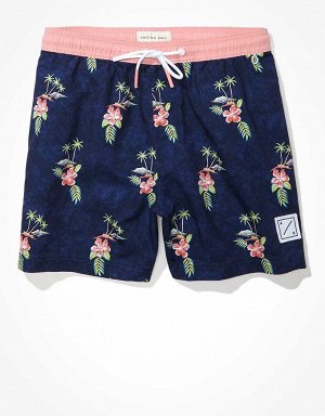 AE 5" Tropical Floral Swim Trunk