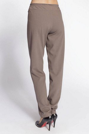 1256 какао Стильные прямые брюки с декоративной строчкой впереди понравятся тем, кто предпочитает индивидуальность во всем. Тщательно подобранные пуговицы, высокий пояс, регулируемый кулиской, придает