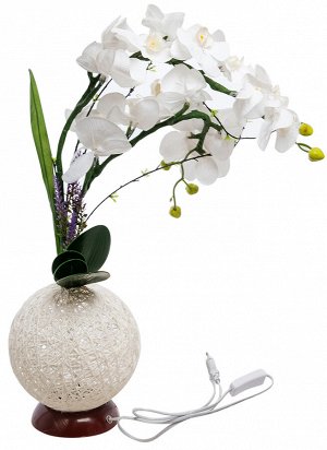 Орхидея Искусственный цветок «Орхидея » со встроенными светодиодами прекрасно дополнит интерьер в вашем доме. Днем экзотическая орхидея будет служить превосходным украшением вашего интерьера, а в вече