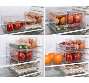 Органайзер для холодильника 20х30х5см с крышкой  Прозрачный