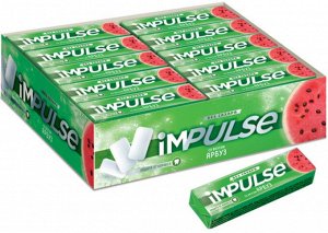 «Impulse», жевательная резинка со вкусом «Арбуз», без сахара, 14г (упаковка 30 шт.)