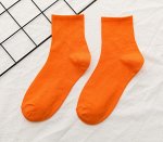 Женские однотонные носки, цвет оранжевый