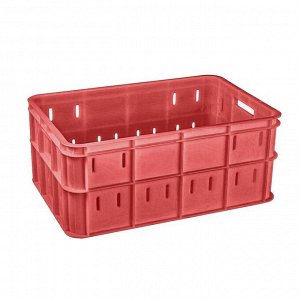 Ящик пластиковый, 202П, 60х40х26см, красный