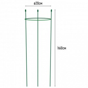 Опора для растений, 1 кольцо, h = 60 см, d = 20 см, металл