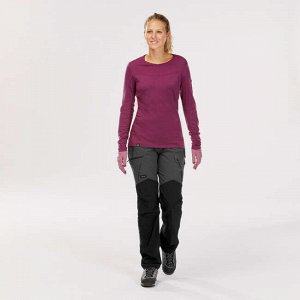 Прочные брюки для треккинга - TREK 500 темно-серые - женские v2 FORCLAZ