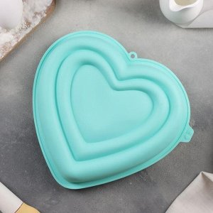 Форма для муссовых десертов и выпечки Доляна «Сердце», 22x20x7 см, цвет МИКС