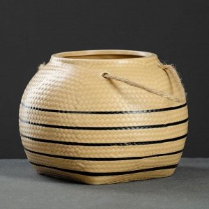 Кашпо керамическое "Плетеное" шар 16,5*13см