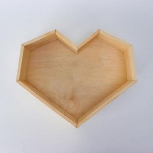 Кашпо деревянное 29.5?7 см "Сердце" подарочное, натуральный