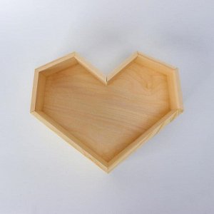 Набор 3 в 1 кашпо деревянных подарочных (29.5*7; 27.5*6; 25*4.5) "Сердце", натуральный
