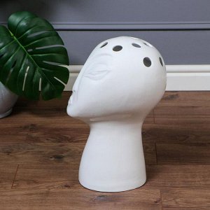 Ваза напольная &quot;Голова&quot;, 2 предмета, глянец, цвет белый, 44 см, керамика