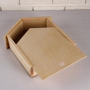 Коробка подарочная 36*28*9 см деревянная пенал "Домик", выдвижная крышка, МАССИВ