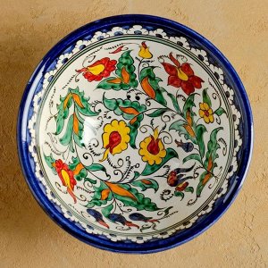 Коса Риштанская Керамика "Цветы", 18 см, большая, синяя