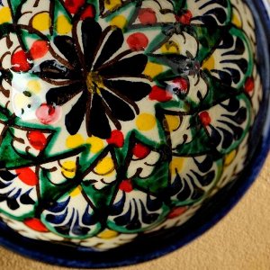Пиала узбекская Риштанская Керамика «Цветы», 100 мл, d=8.5 см, МИКС