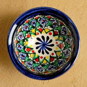 Пиала узбекская Риштанская Керамика «Узоры», 120 мл, d=9.5 см, МИКС