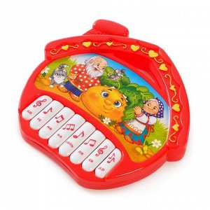 ZABIAKA Музыкальная игрушка-пианино «Любимые сказки», звук, батарейки, цвет красный